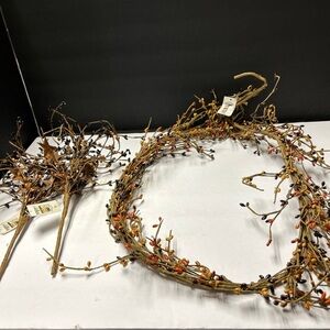 Autumn Berry Grapevine Wreath and Picks - Orange/Brown